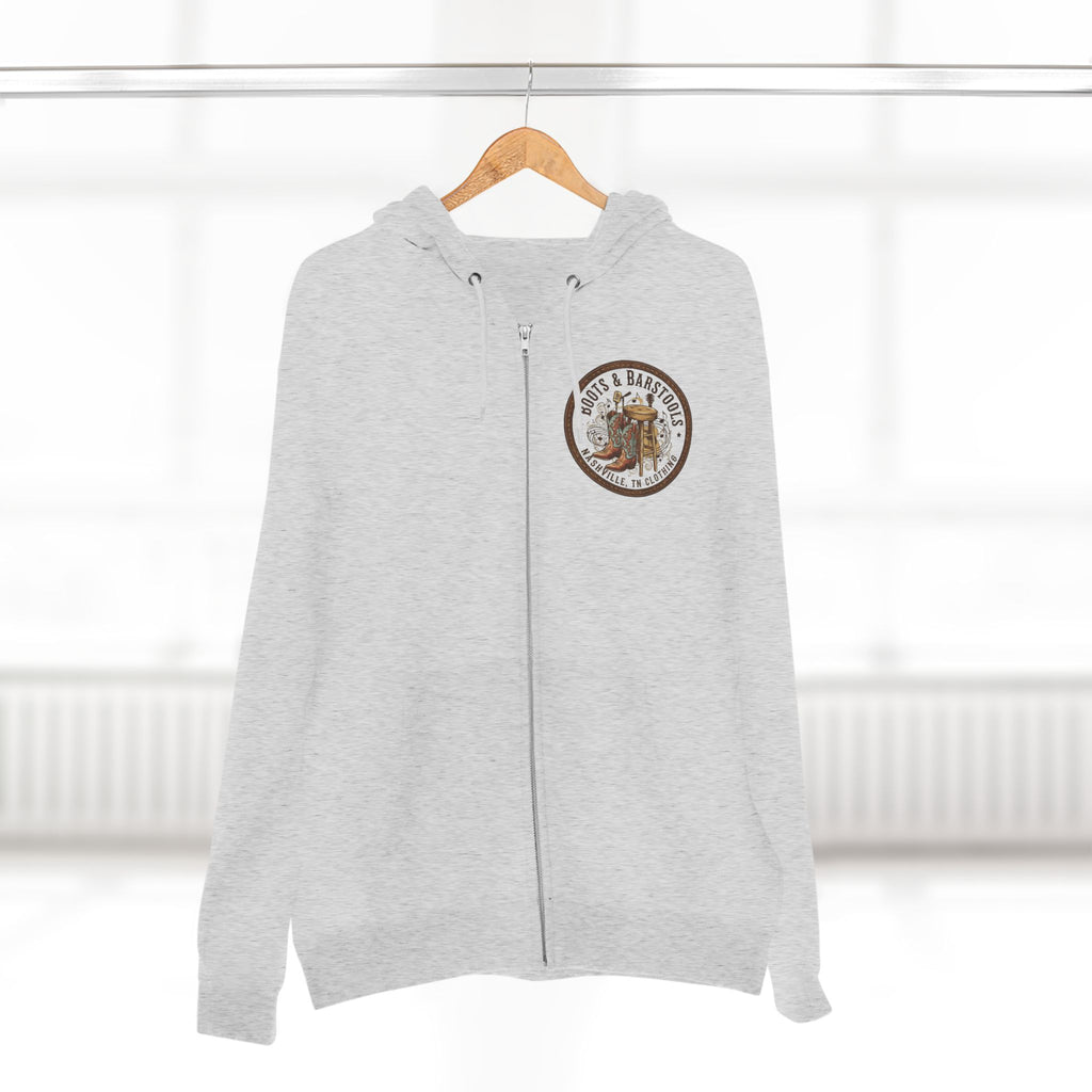 Nashville Memphis Americana Guitar Zip Hoodie — Vintage Flag Music Design