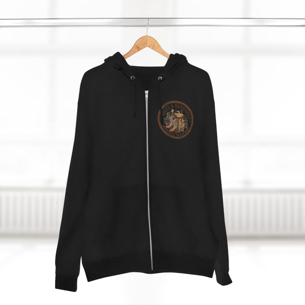 Nashville Memphis Americana Guitar Zip Hoodie — Vintage Flag Music Design