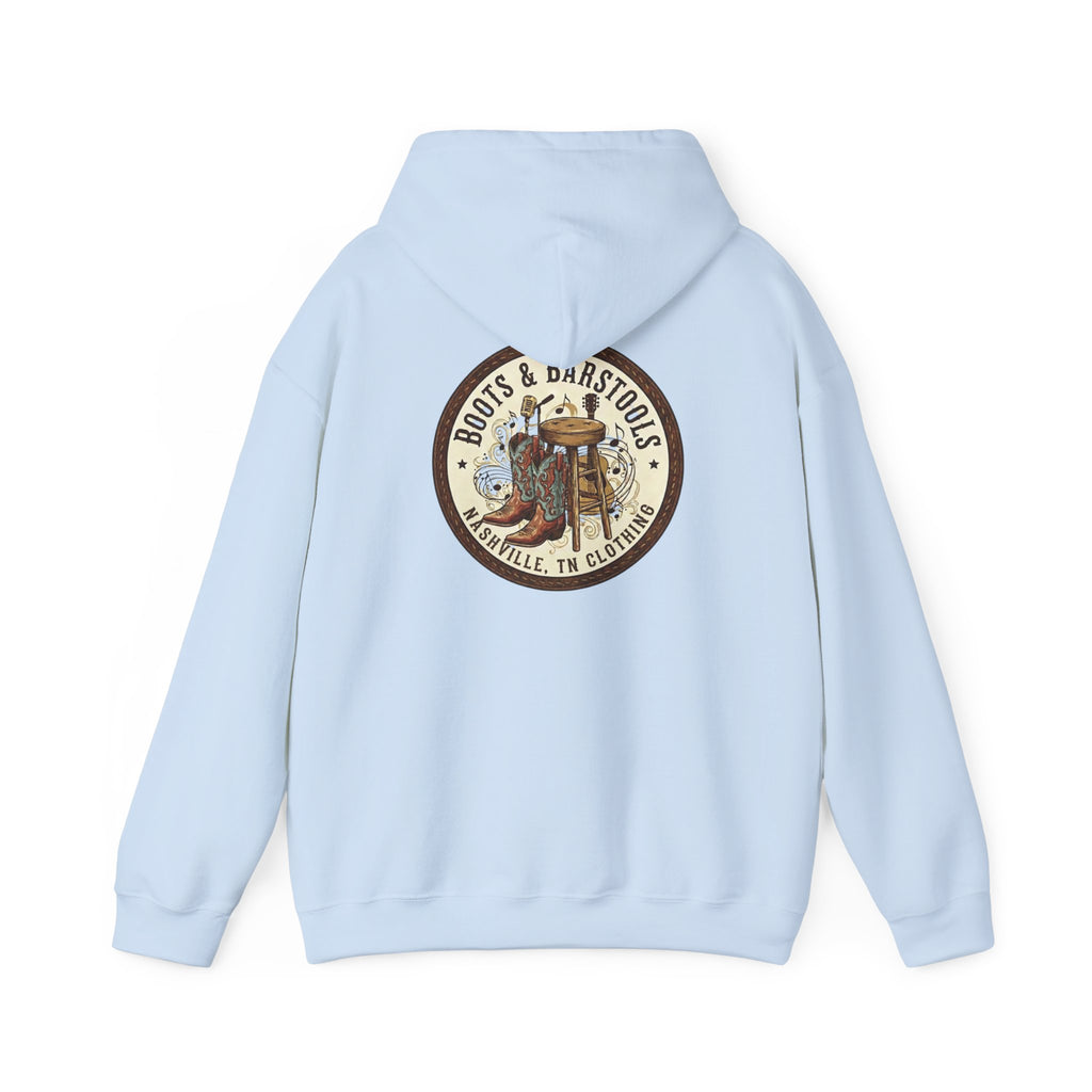 Boots & Barstools Retro Logo Hoodie — Nashville Bar Pub Sweatshirt