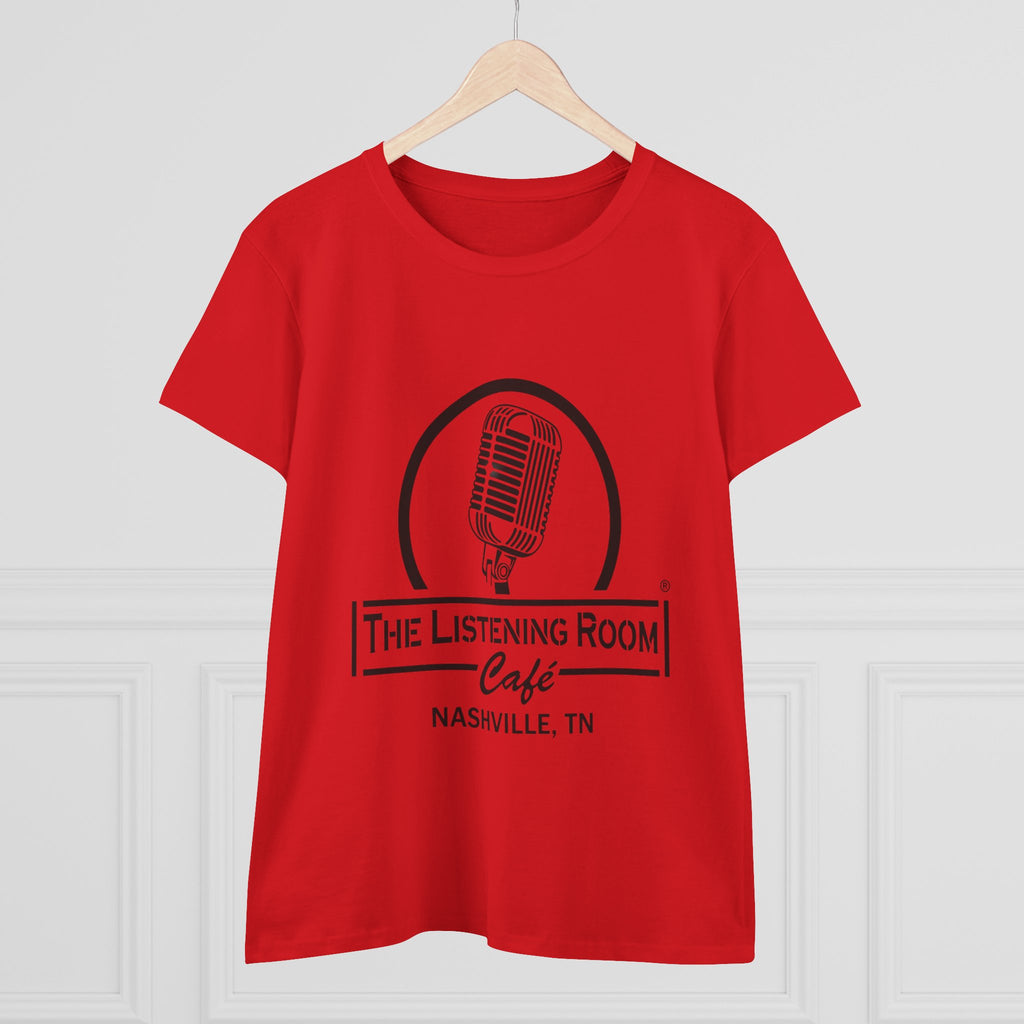 Woman’s Listening Room Café Nashville T‑Shirt — Retro Microphone Logo Tee