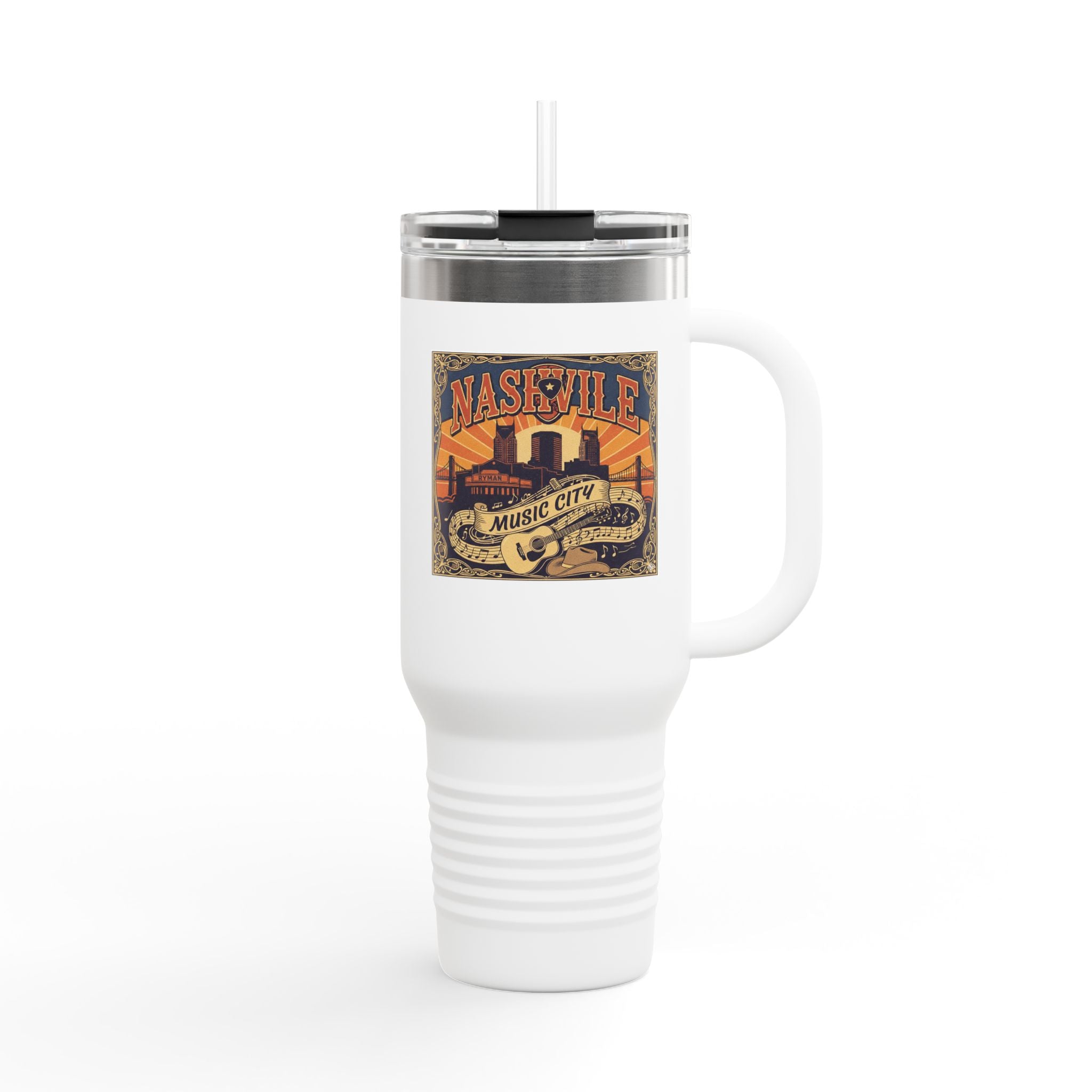 Nashville Music City 40oz Insulated Travel Mug