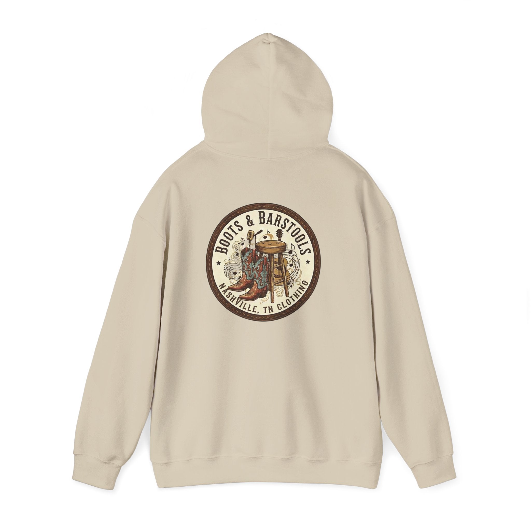 Boots & Barstools Retro Logo Hoodie — Nashville Bar Pub Sweatshirt