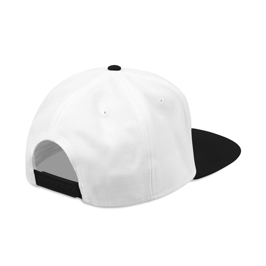 Embroidered Lion Crest Snapback Hat — Classic White & Black Baseball Cap