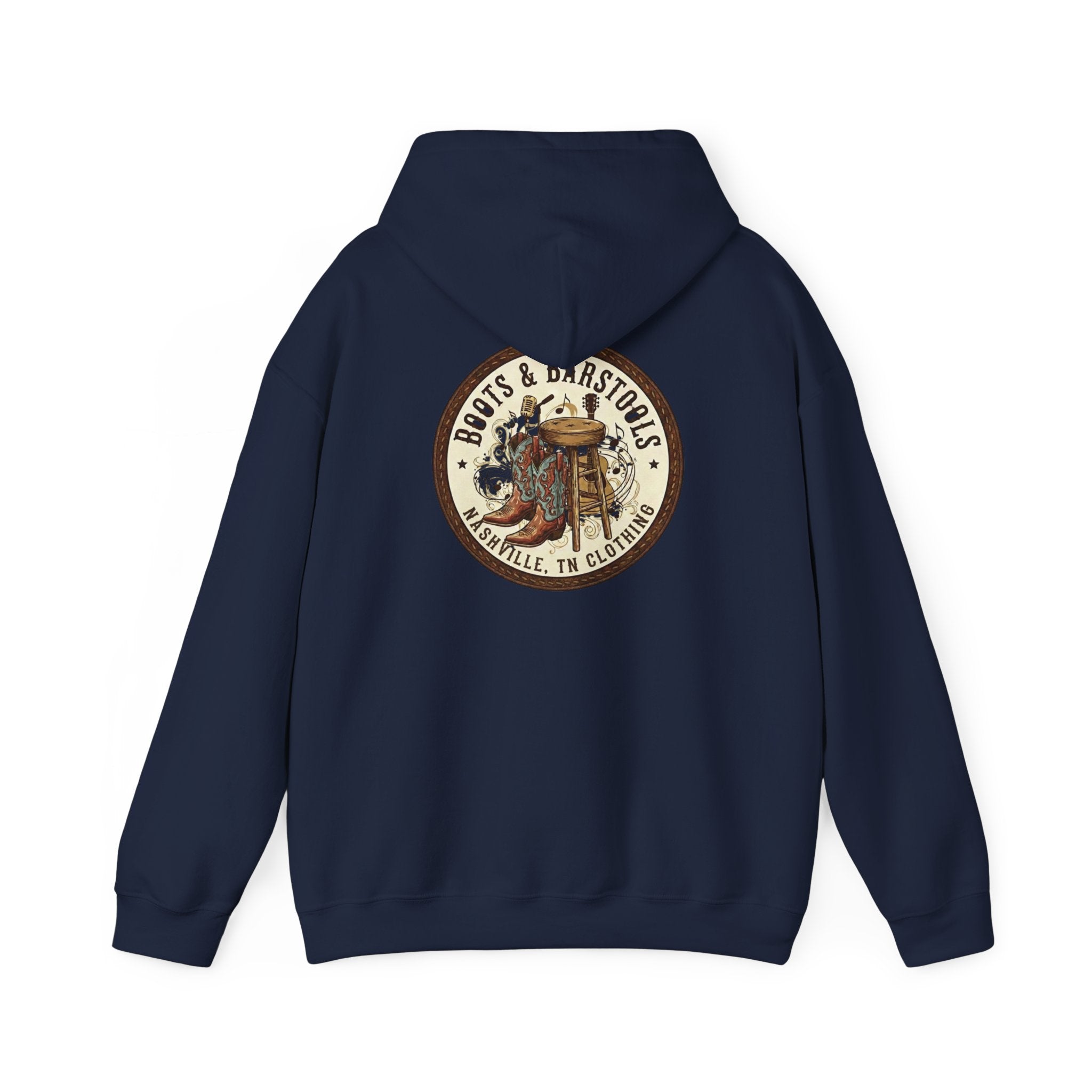 Boots & Barstools Retro Logo Hoodie — Nashville Bar Pub Sweatshirt