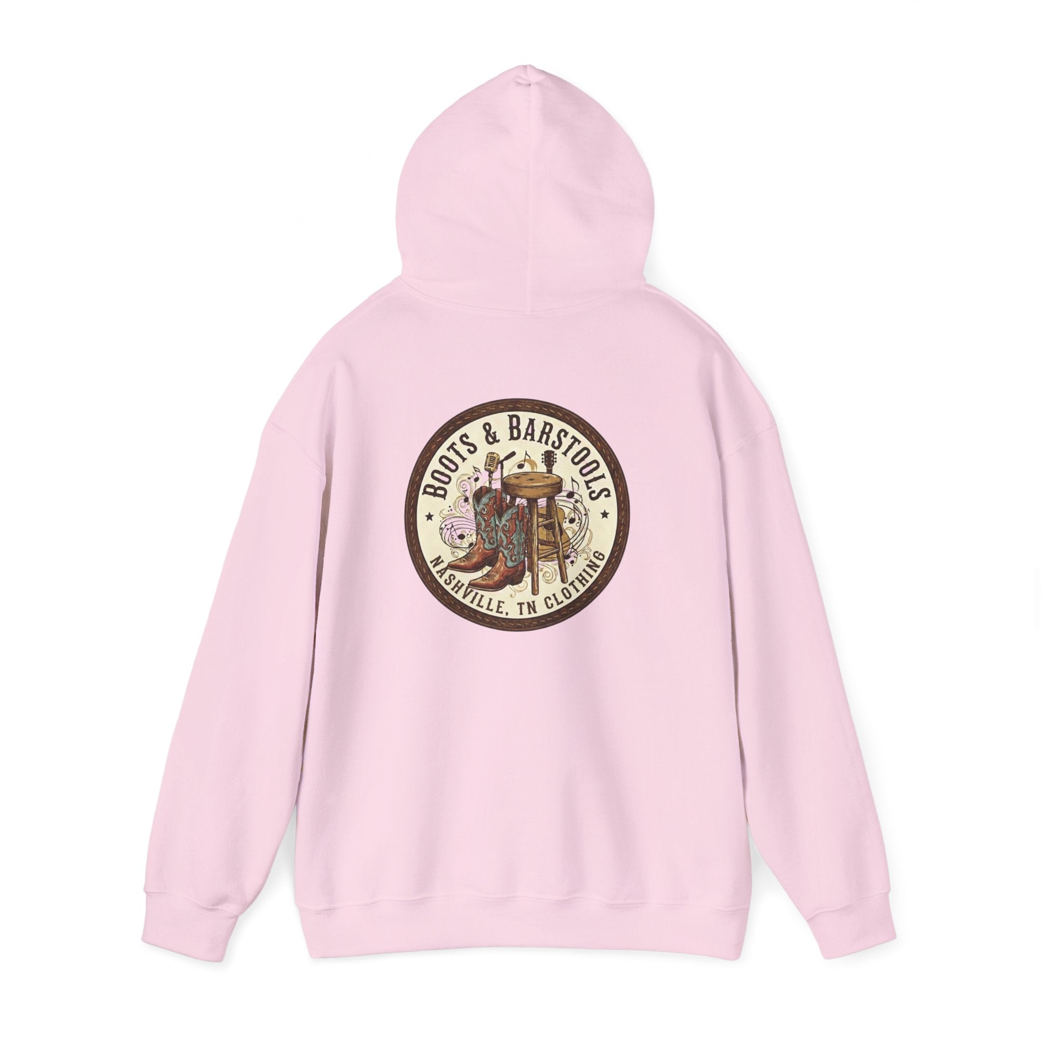 Boots & Barstools Retro Logo Hoodie — Nashville Bar Pub Sweatshirt
