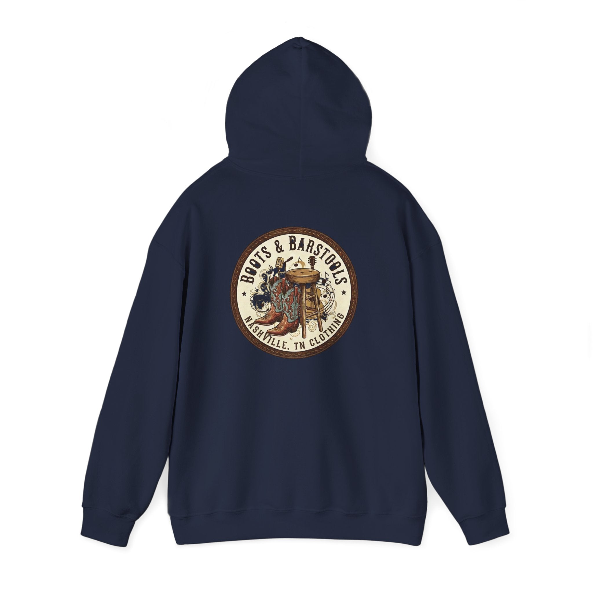 Boots & Barstools Retro Logo Hoodie — Nashville Bar Pub Sweatshirt