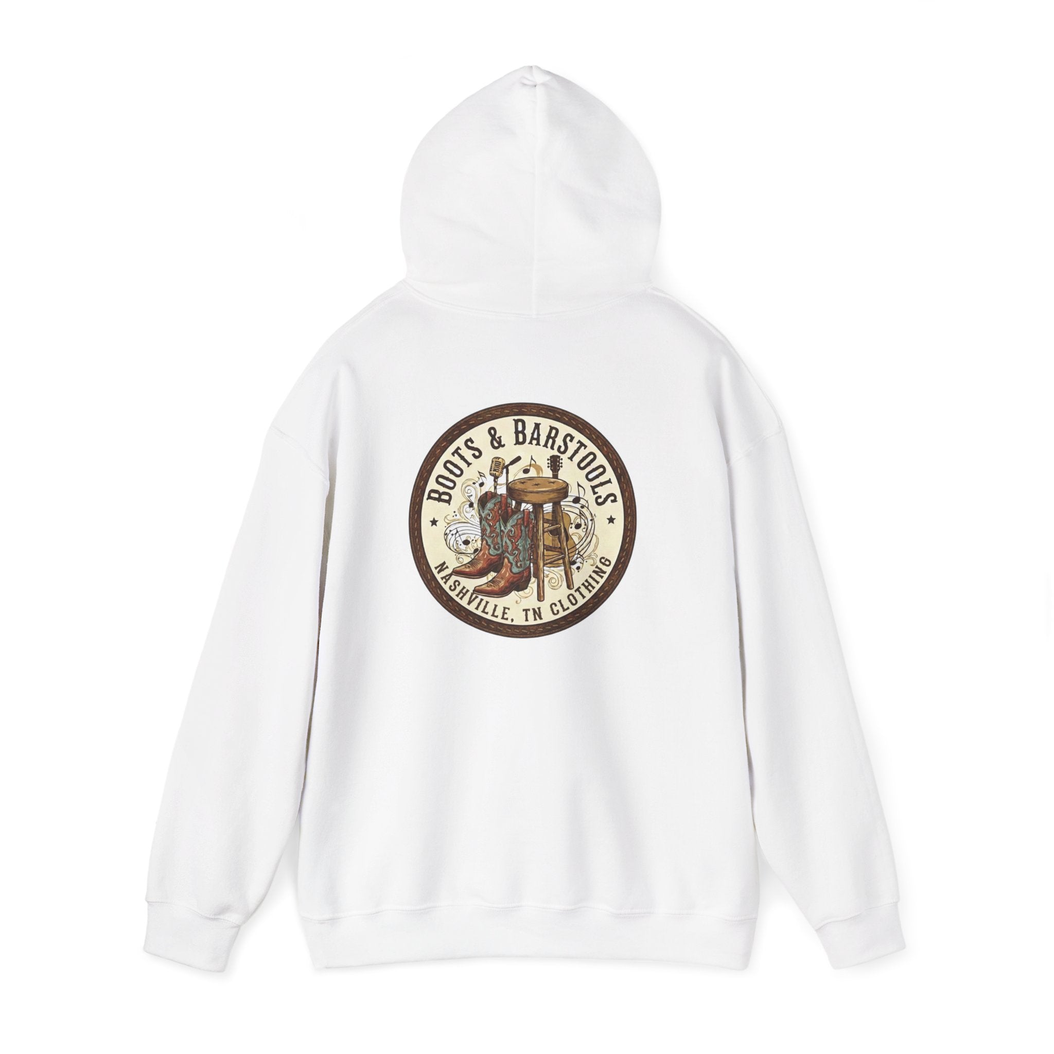 Boots & Barstools Retro Logo Hoodie — Nashville Bar Pub Sweatshirt