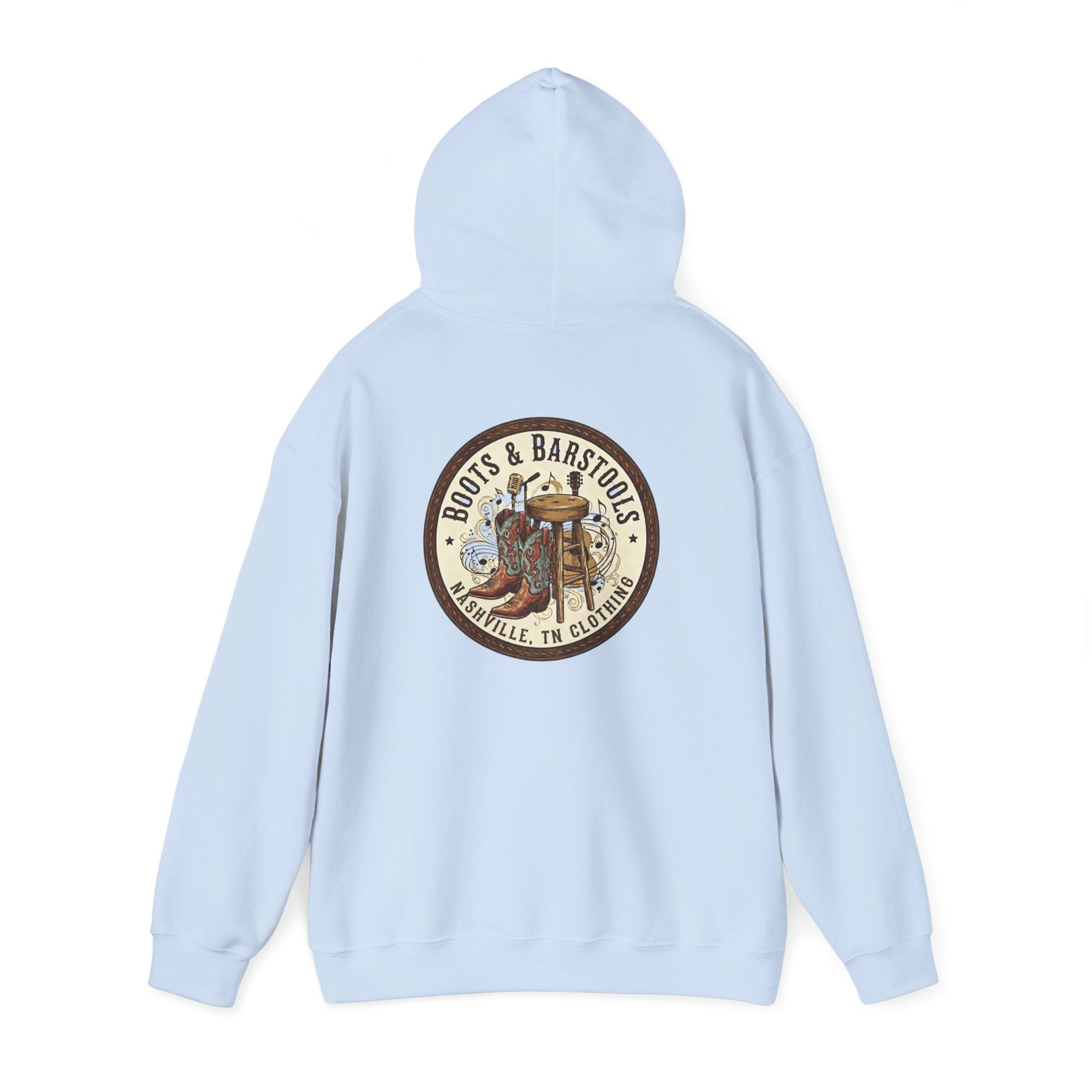 Boots & Barstools Retro Logo Hoodie — Nashville Bar Pub Sweatshirt