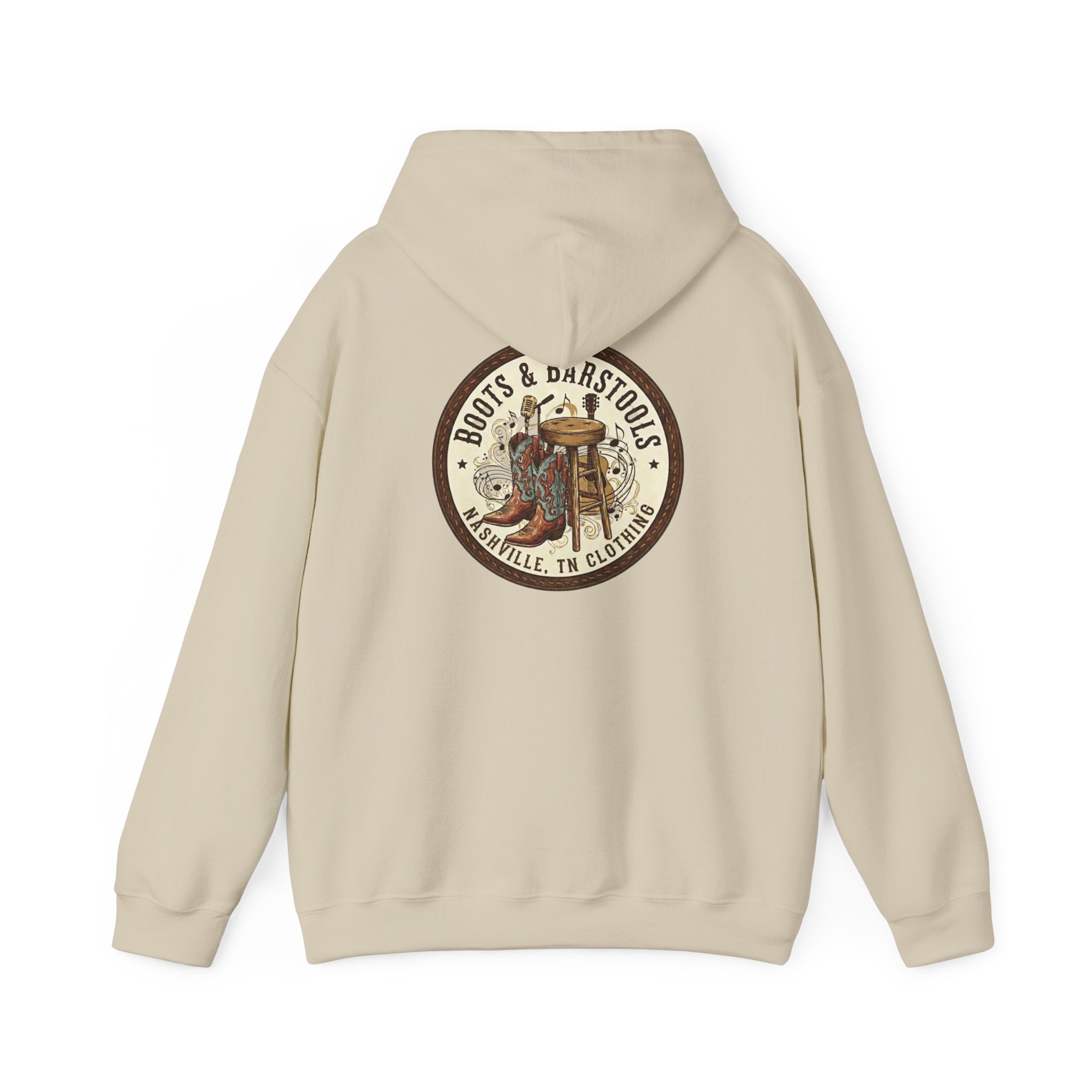 Boots & Barstools Retro Logo Hoodie — Nashville Bar Pub Sweatshirt