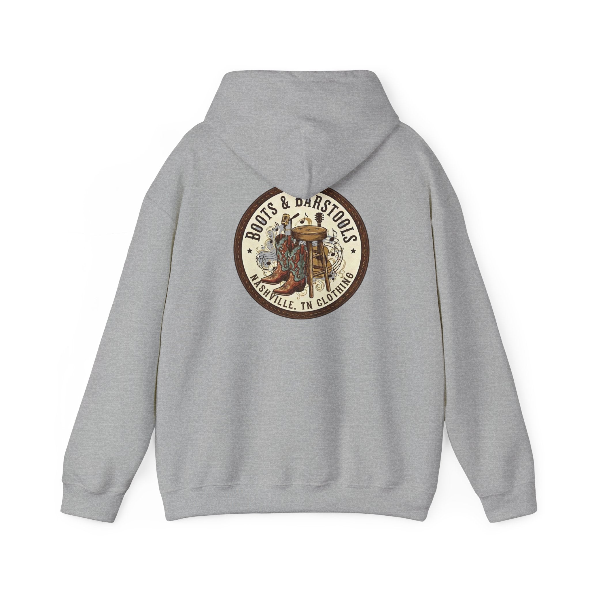 Boots & Barstools Retro Logo Hoodie — Nashville Bar Pub Sweatshirt