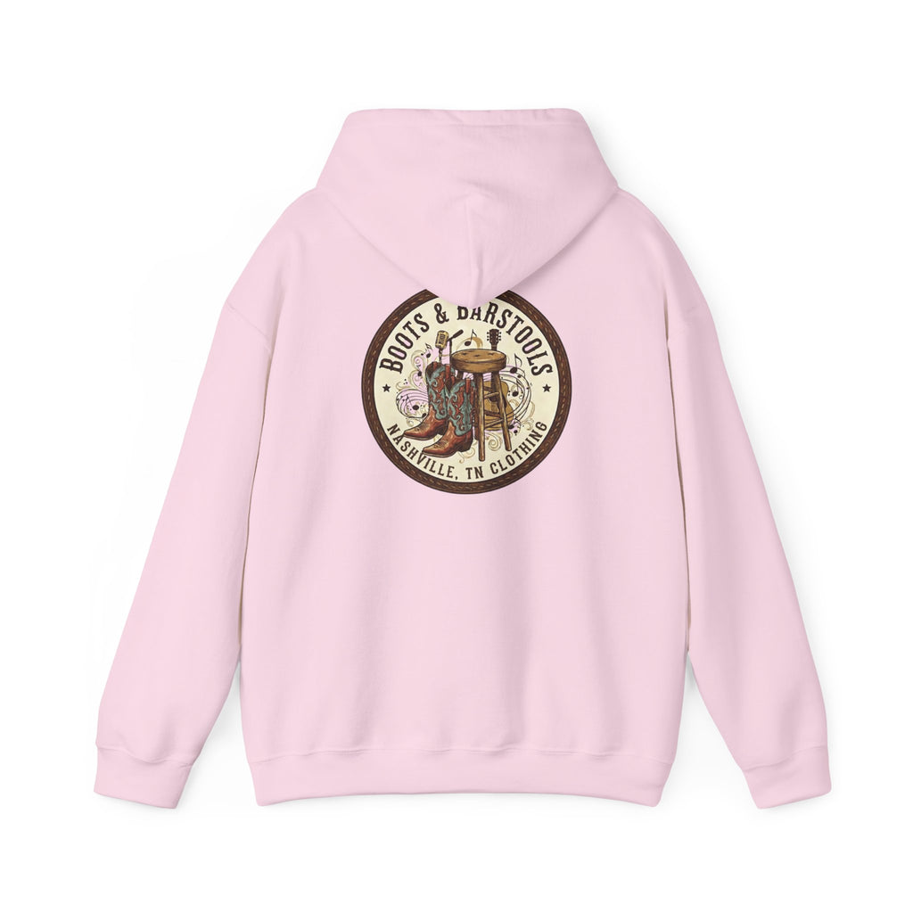 Boots & Barstools Retro Logo Hoodie — Nashville Bar Pub Sweatshirt
