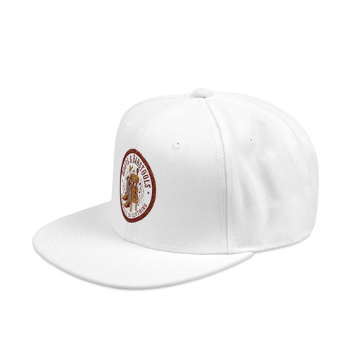 Embroidered Lion Crest Snapback Hat — Classic White & Black Baseball Cap