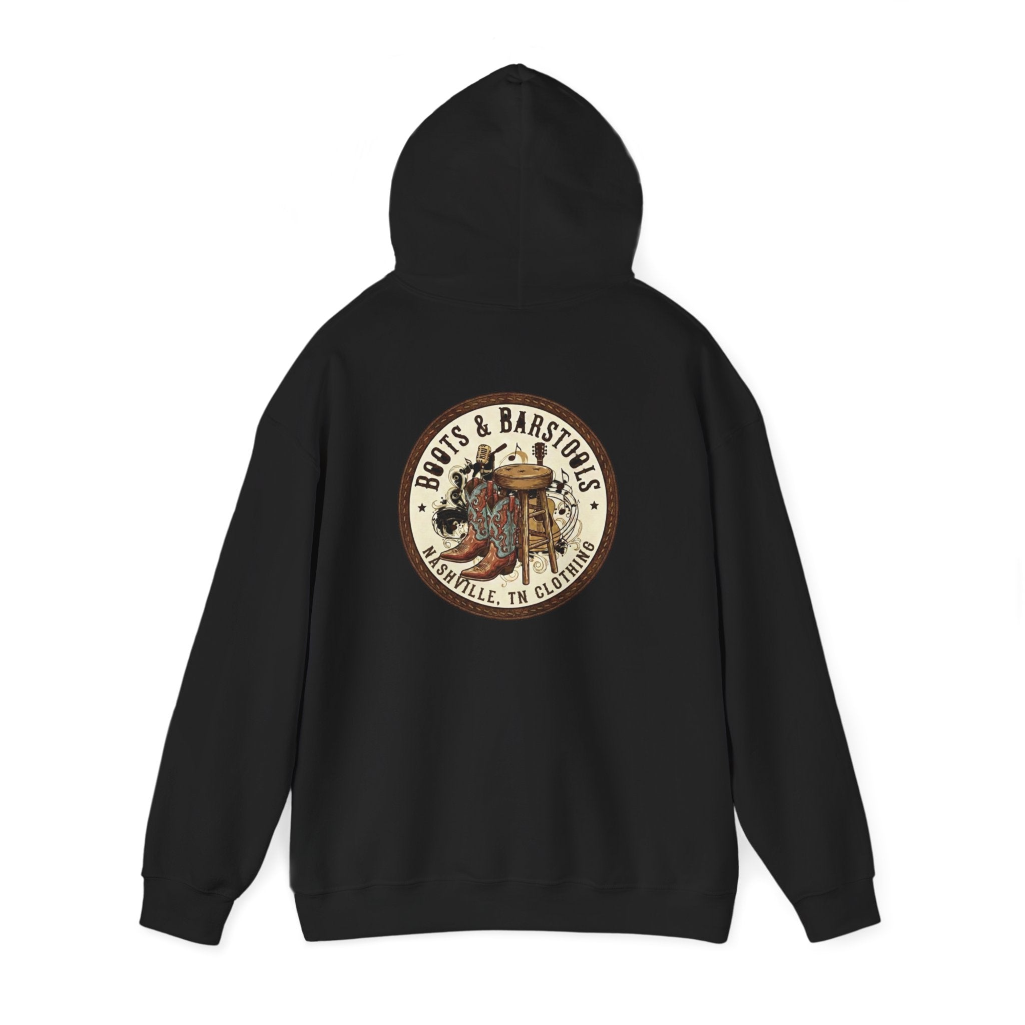 Boots & Barstools Retro Logo Hoodie — Nashville Bar Pub Sweatshirt
