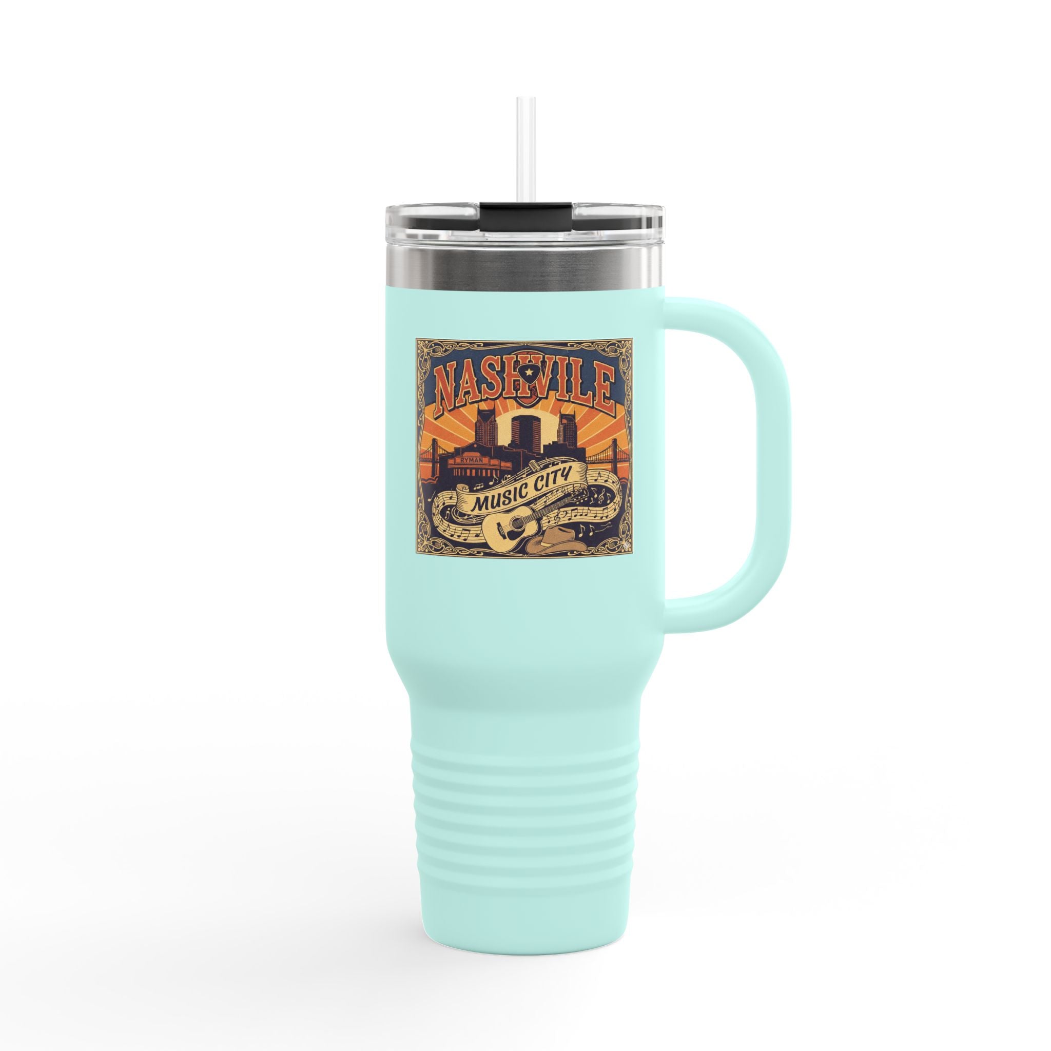 Nashville Music City 40oz Insulated Travel Mug