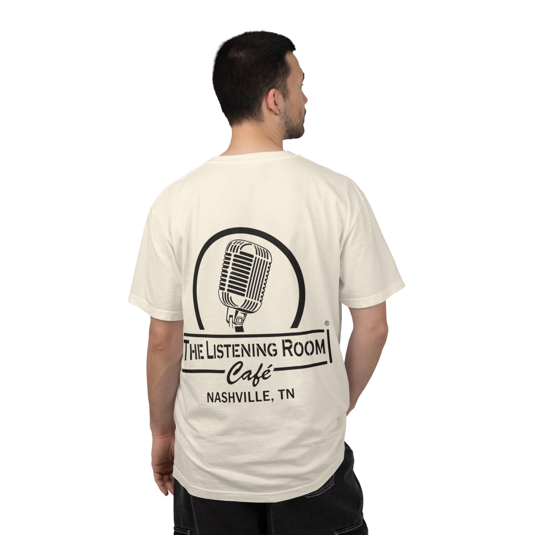 Men’s Live Music Nightly T-Shirt — Nashville Listening Room Vintage Microphone Tee