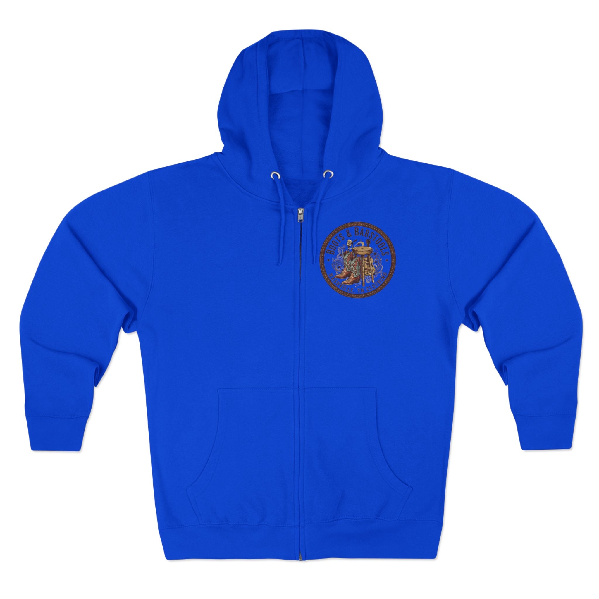 Nashville Memphis Americana Guitar Zip Hoodie — Vintage Flag Music Design
