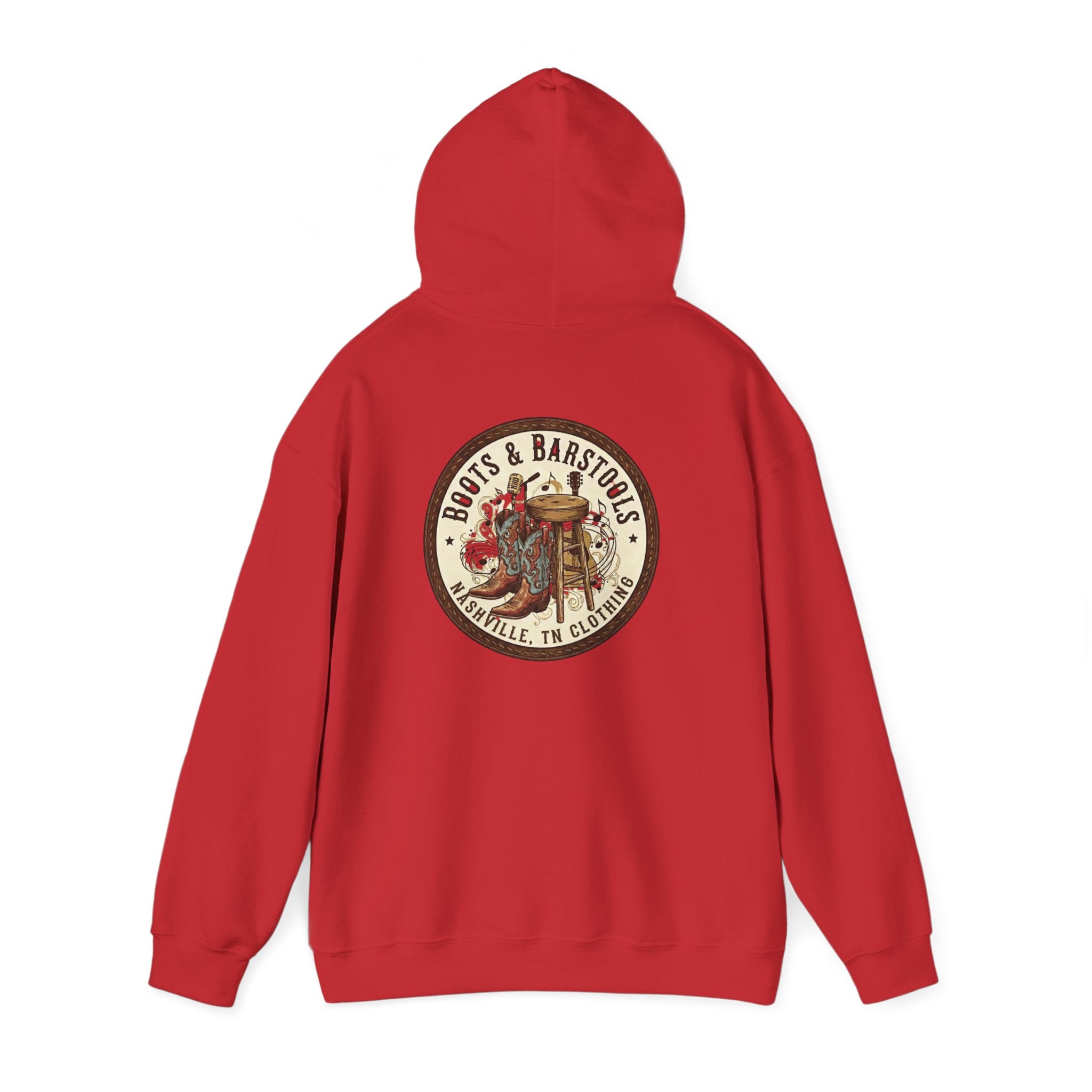 Boots & Barstools Retro Logo Hoodie — Nashville Bar Pub Sweatshirt