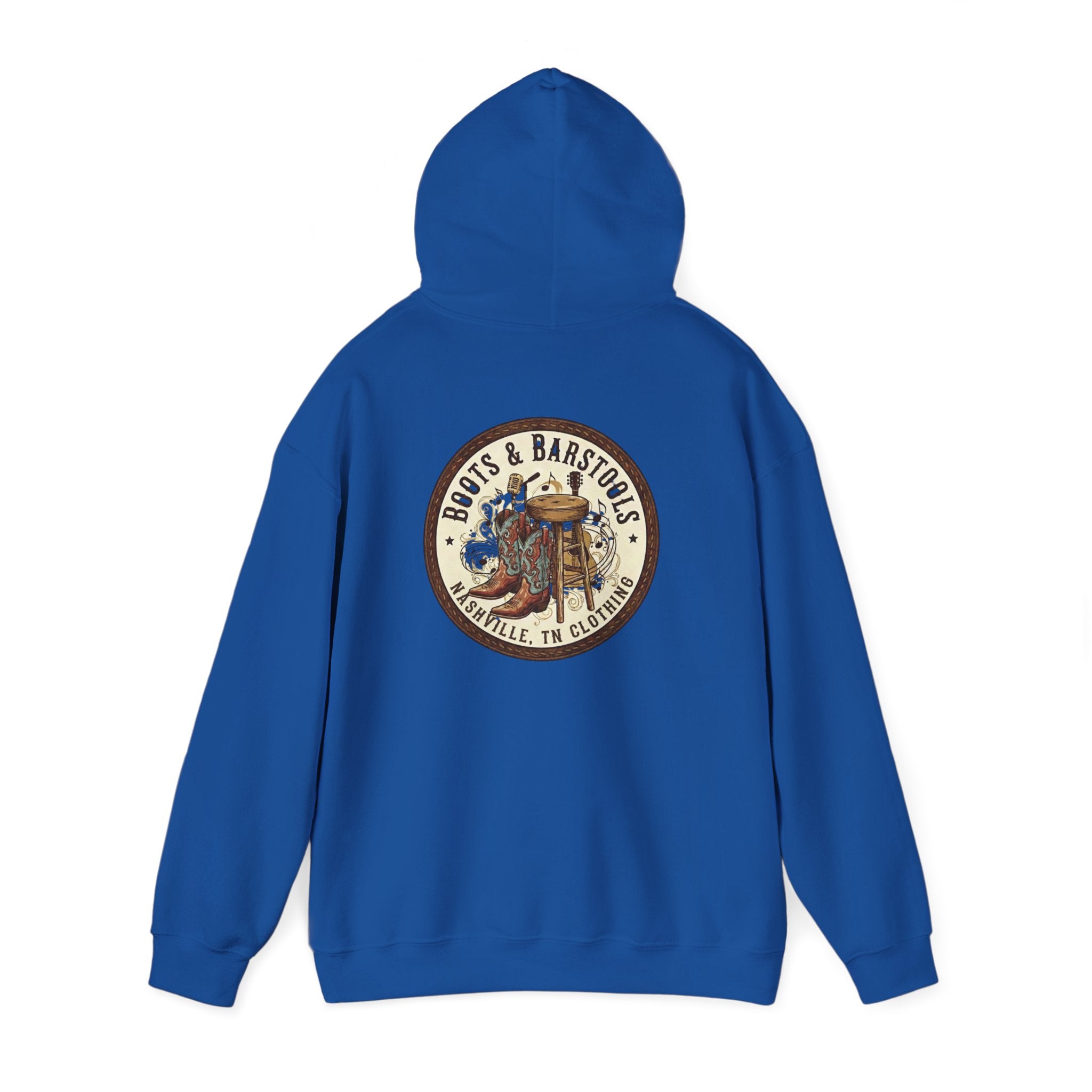 Boots & Barstools Retro Logo Hoodie — Nashville Bar Pub Sweatshirt