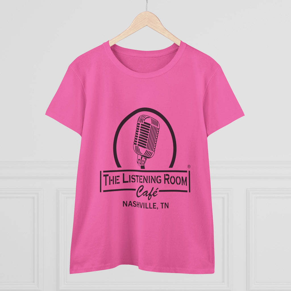 Woman’s Listening Room Café Nashville T‑Shirt — Retro Microphone Logo Tee