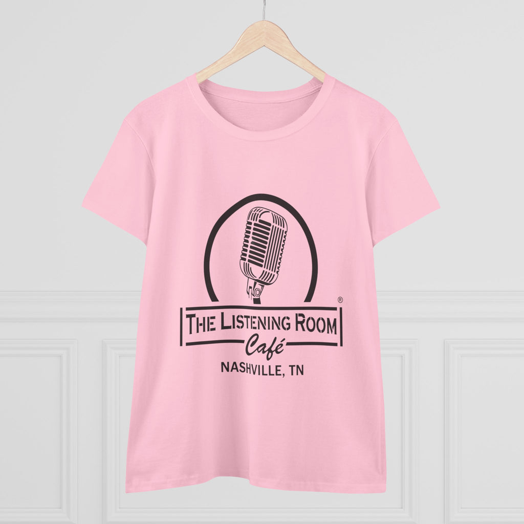 Woman’s Listening Room Café Nashville T‑Shirt — Retro Microphone Logo Tee