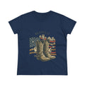 Woman’s Nashville Cowboy Boots Tee — American Flag Western Women's T-Shirt