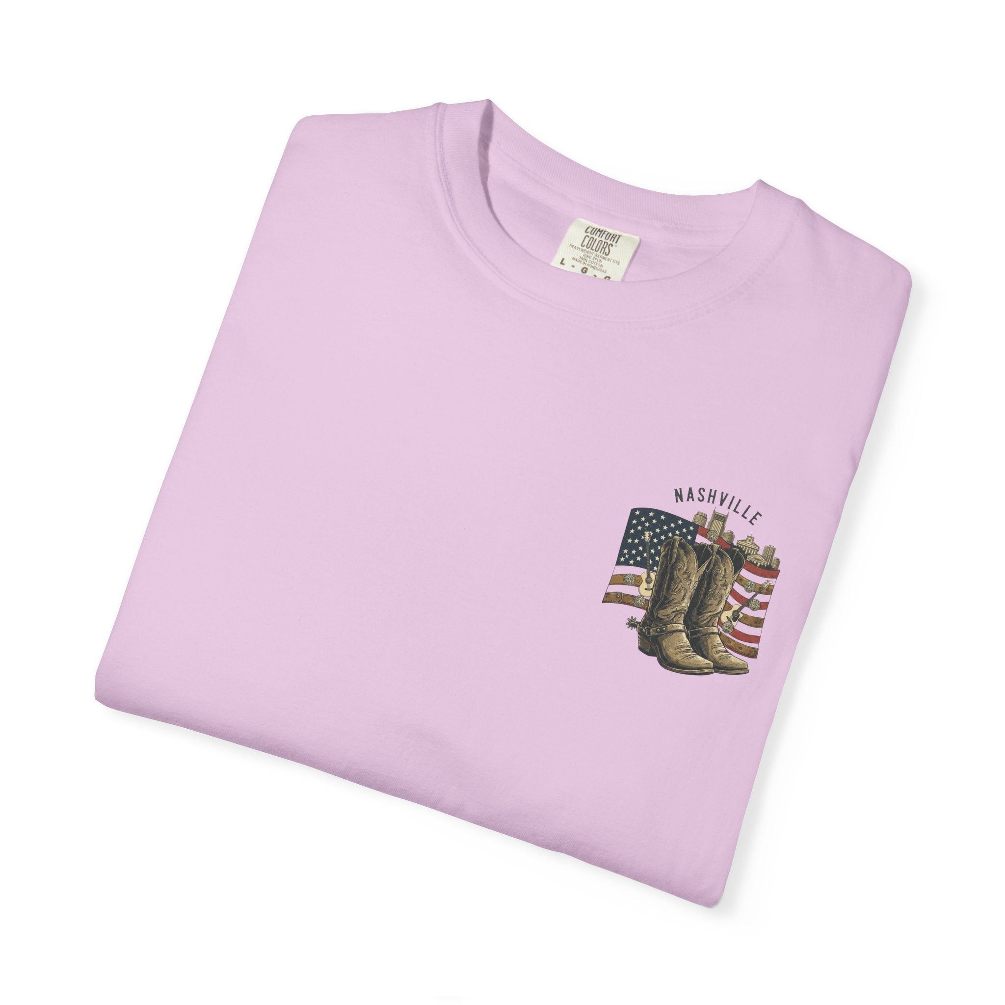 Nashville Cowboy Boots T-Shirt — Vintage American Flag Graphic