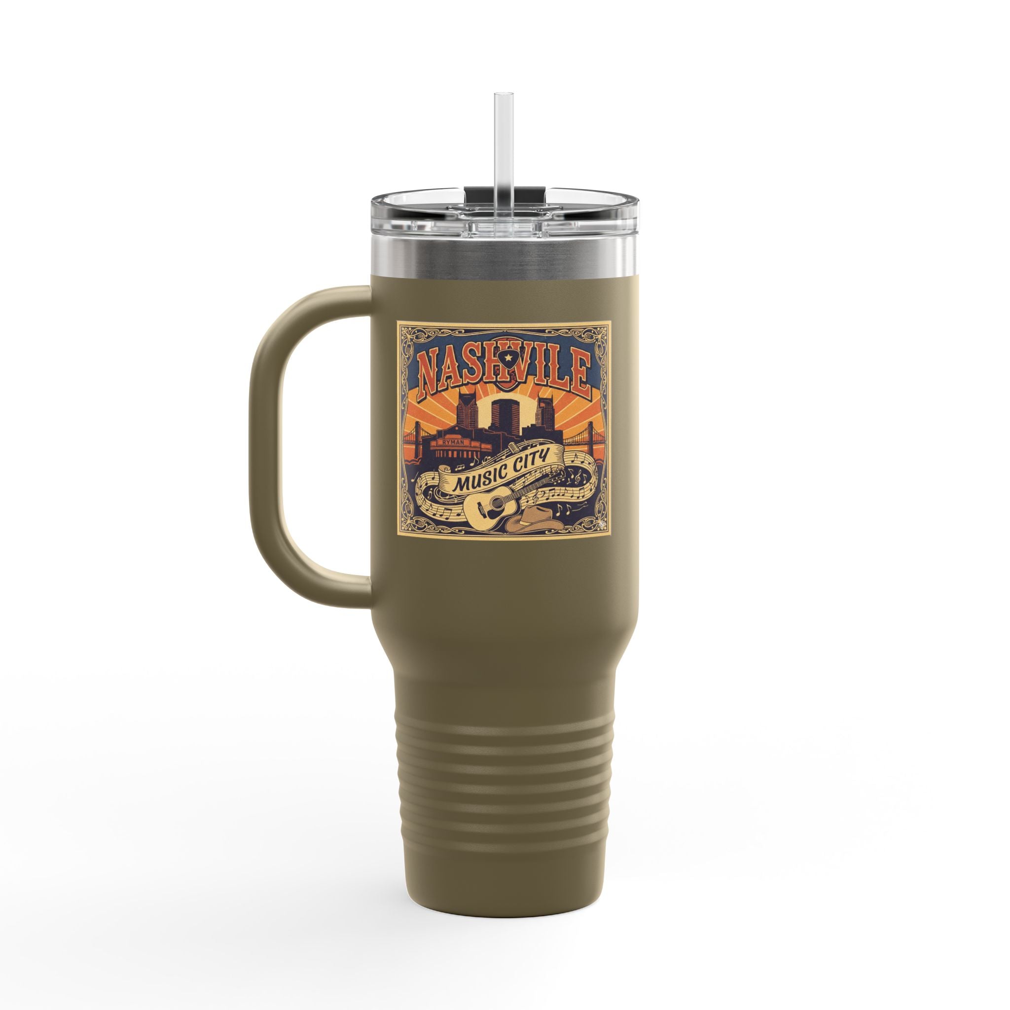 Nashville Music City 40oz Insulated Travel Mug