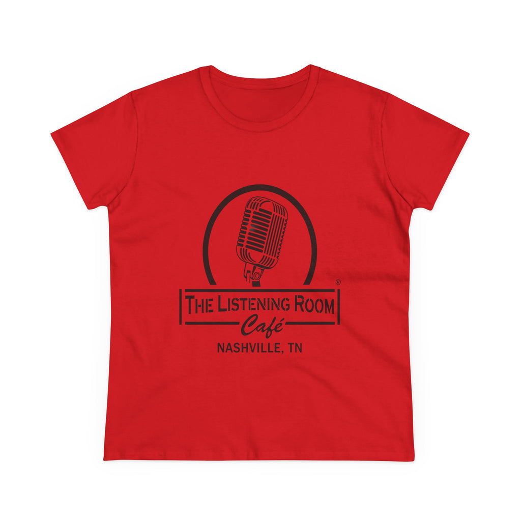 Woman’s Listening Room Café Nashville T‑Shirt — Retro Microphone Logo Tee