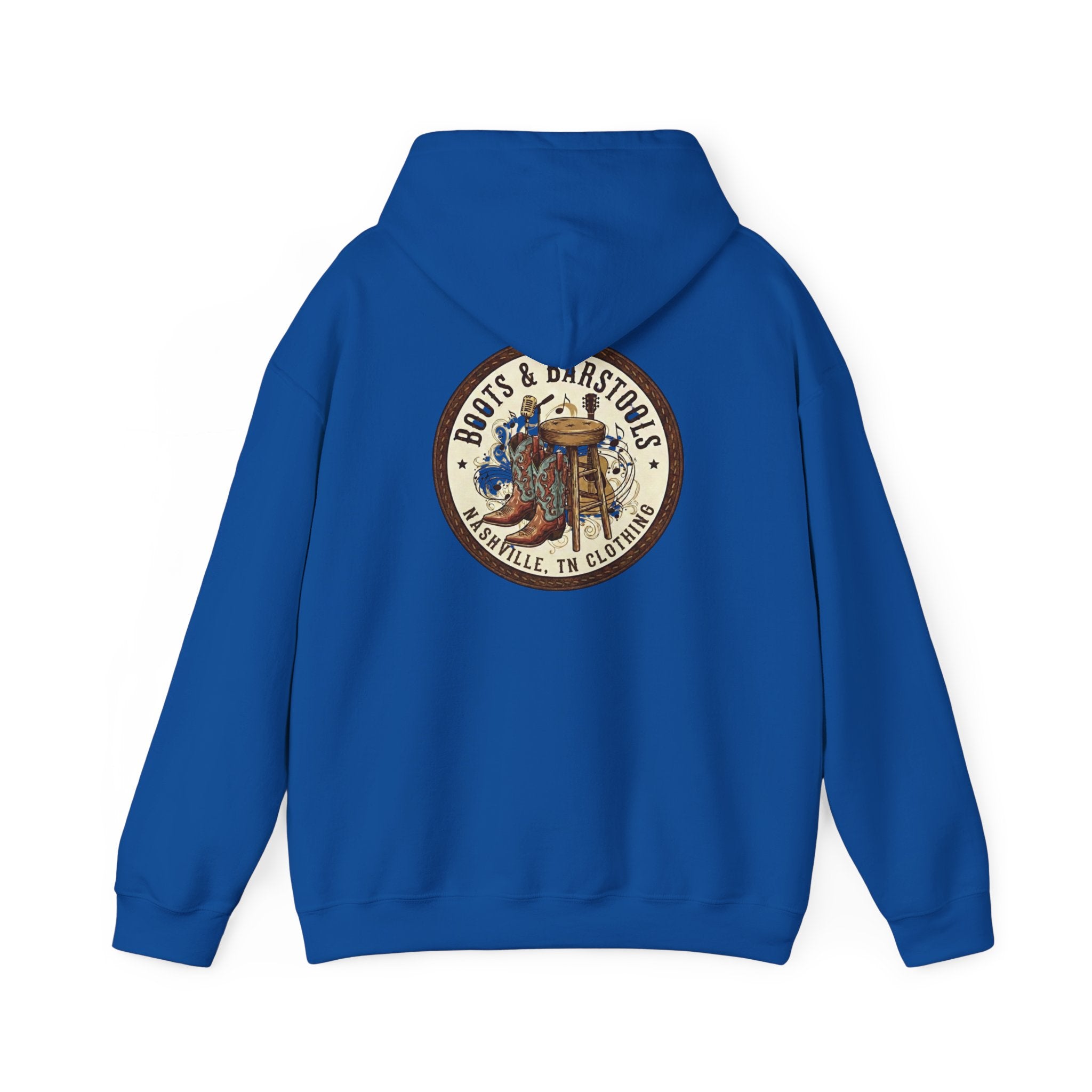 Boots & Barstools Retro Logo Hoodie — Nashville Bar Pub Sweatshirt
