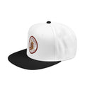 Embroidered Lion Crest Snapback Hat — Classic White & Black Baseball Cap