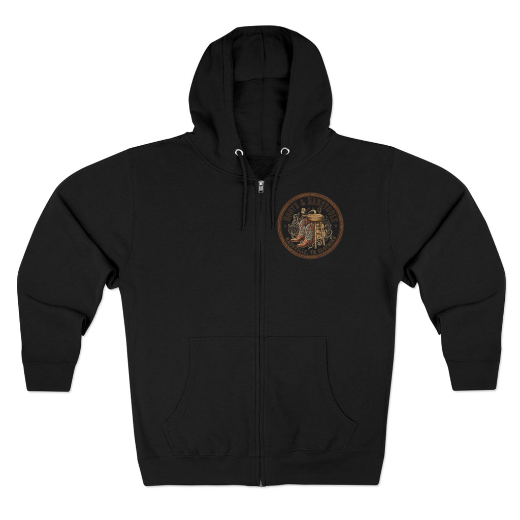 Nashville Memphis Americana Guitar Zip Hoodie — Vintage Flag Music Design