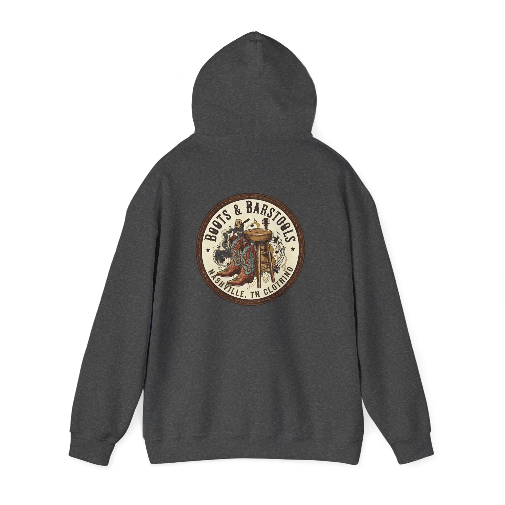 Boots & Barstools Retro Logo Hoodie — Nashville Bar Pub Sweatshirt